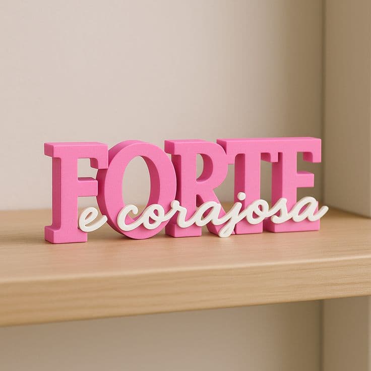 Letreiro Personalizado "Forte e Corajosa" - Foto 1