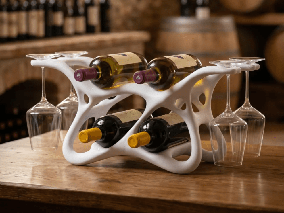 Suporte Orgânico para Vinho c/ Taças
