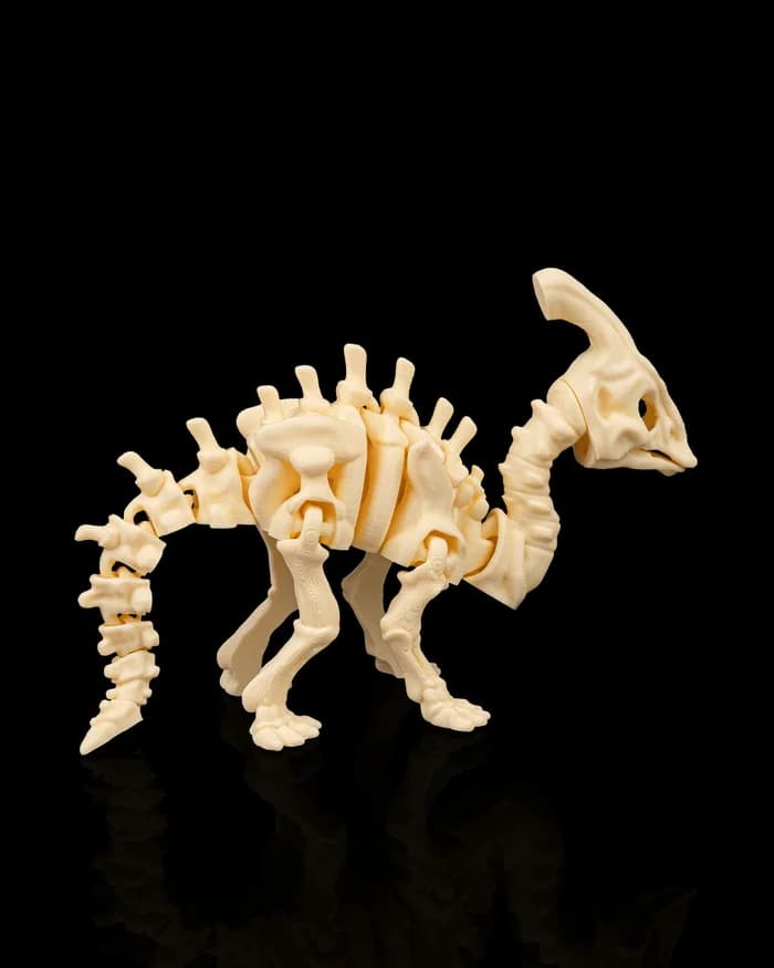Skeleton Parasaurolophus Branco 12cm