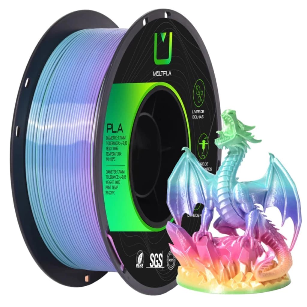 Filamento Pla Rainbow Candy Colors 1kg Multfila Para Impressora 3d 1.75mm