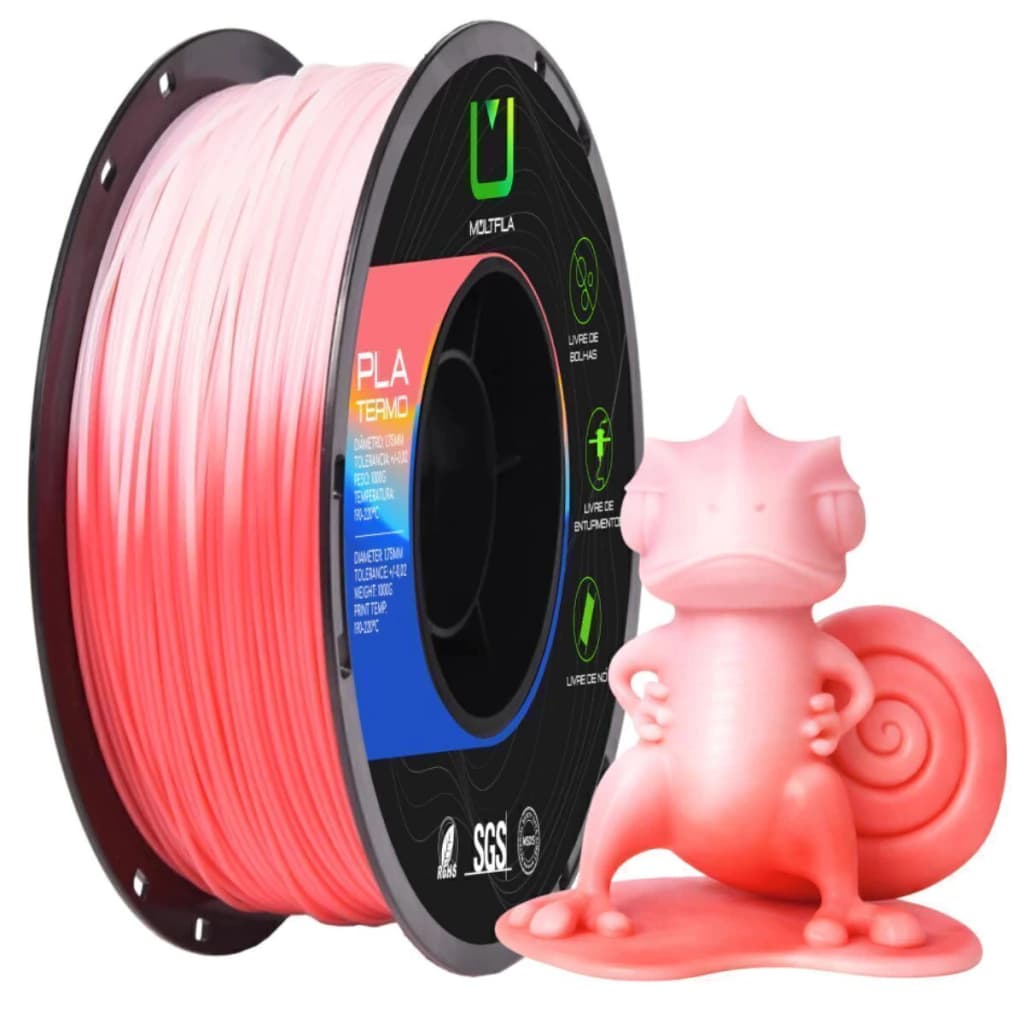 Filamento Pla Termo Vermelho e Rosa 1kg Multfila Para Impressora 3d 1.75mm