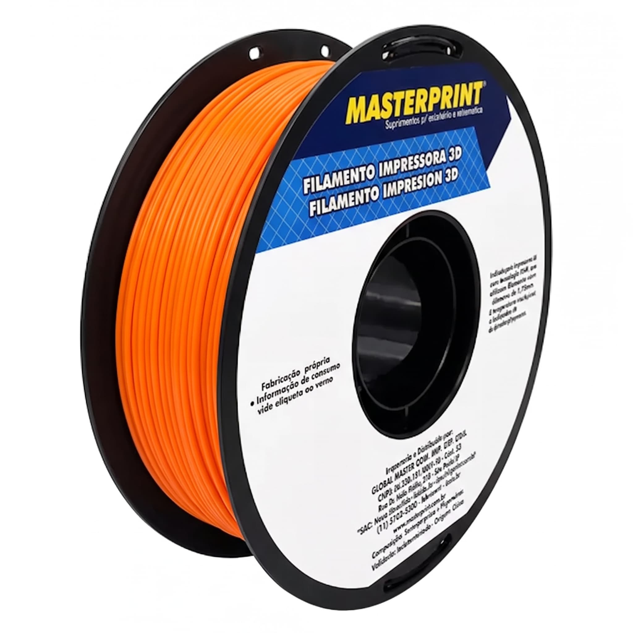 Filamento Pla Laranja 1kg Masterprint Para Impressora 3d 1.75mm