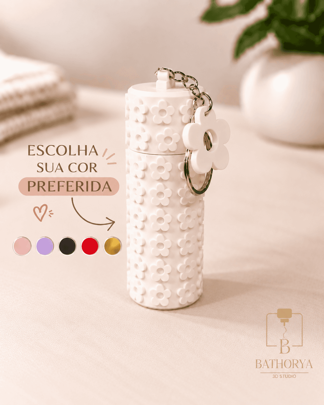 Chaveiro Porta Gloss Florzinha