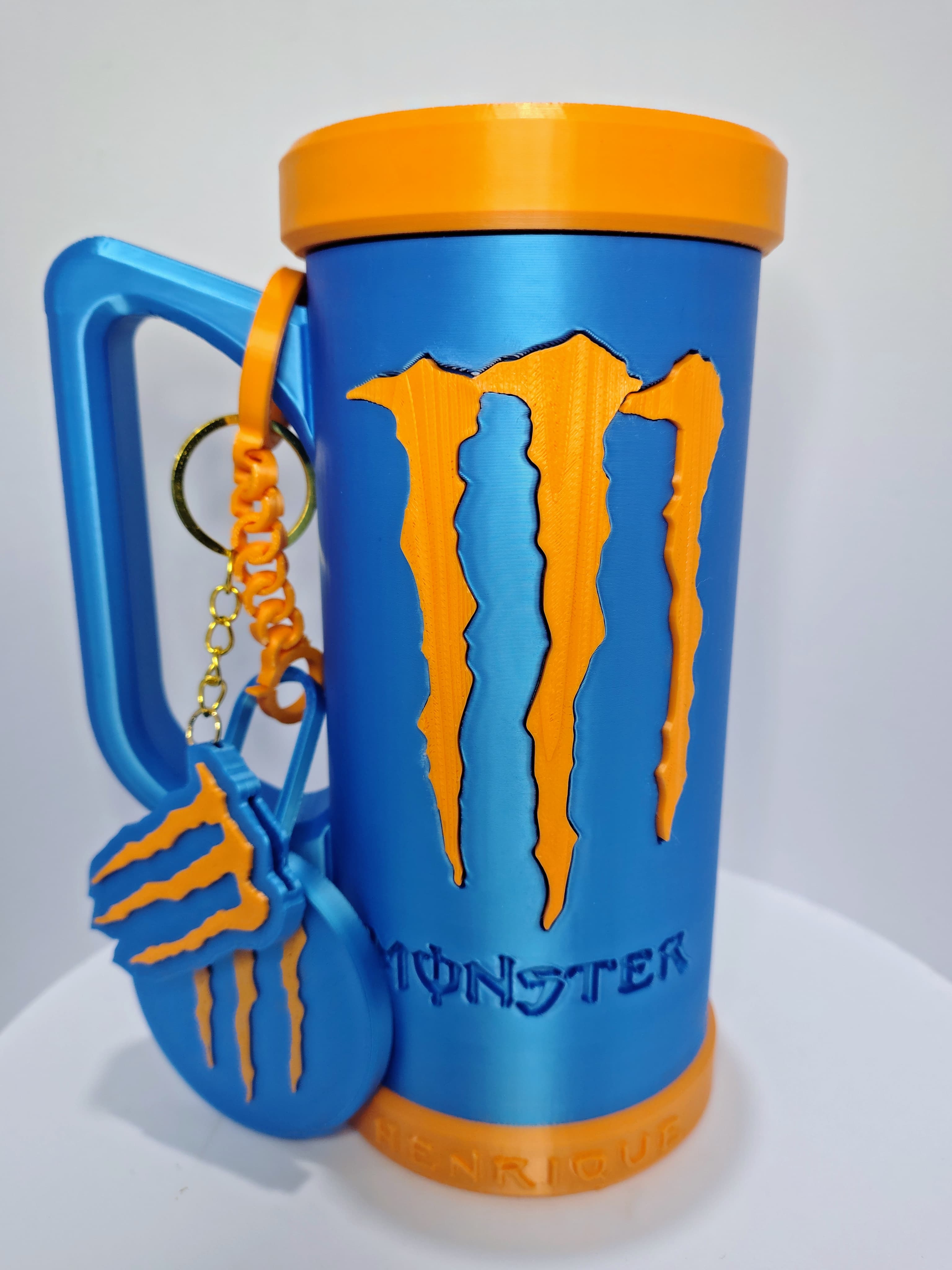 Porta Lata Monster - Azul+Laranja