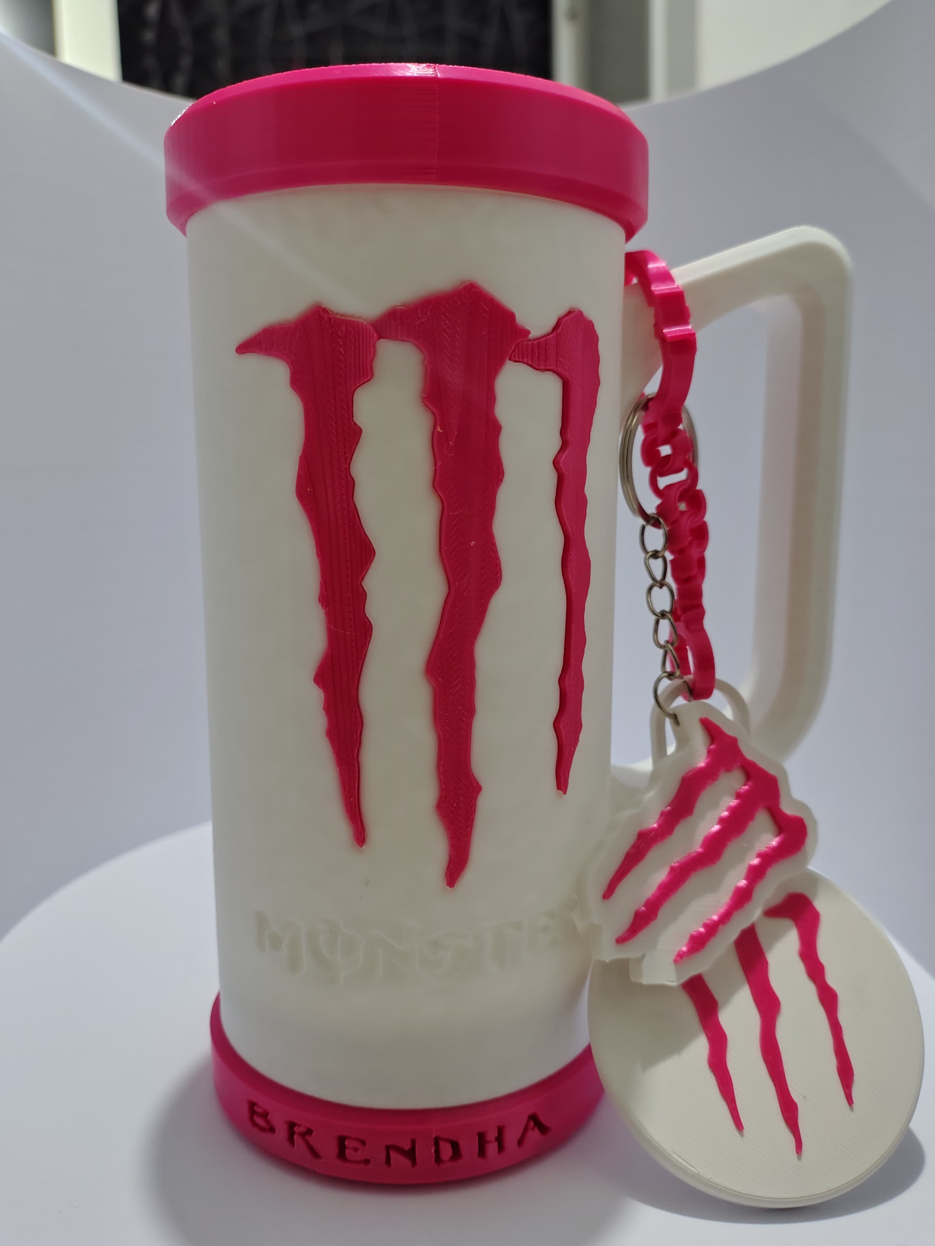 Porta Lata Monster - Branco+Rosa