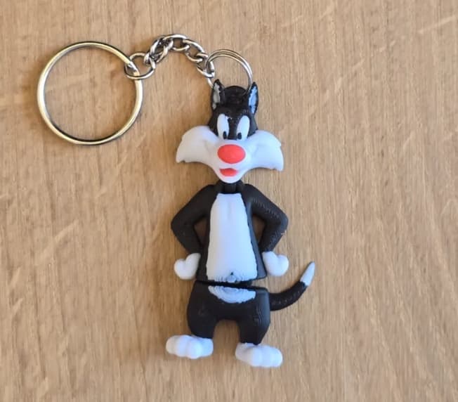 Chaveiro flexível Gato Frajola